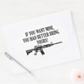 僕のもし物が欲しいなら君の物だ 楕円形シール (封筒)