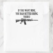 僕のもし物が欲しいなら君の物だ 楕円形シール (バッグ)