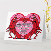 僕のものにして欲しい貝ロブスターバレンタイン カード (黄色い花)