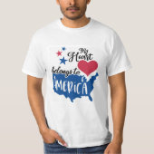 僕のハートはアメリカ愛国心だ Tシャツ (正面)
