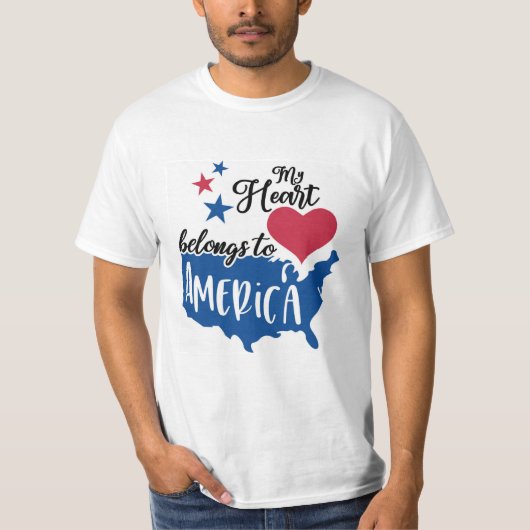 僕のハートはアメリカ愛国心だ Tシャツ (正面)