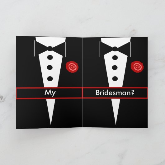 僕のブライズマンカード タキシードとローズ付き 招待状 (内部)