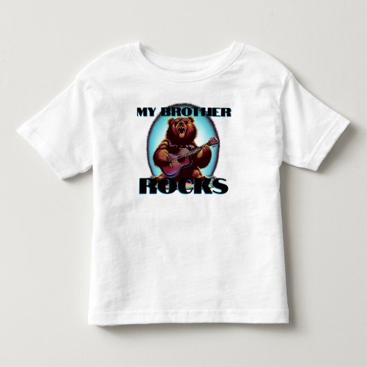 僕の兄貴最高！カラフルなクマ トドラーTシャツ (正面)