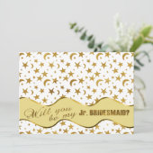 僕の名誉の末裔になるかい金ゴールドきらきら光るデザイン 招待状 (スタンド正面)