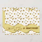 僕の名誉の末裔になるかい金ゴールドきらきら光るデザイン 招待状 (正面/裏面)