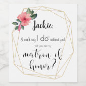 僕の名誉の末裔になるかね金ゴールド婚宴 ワインラベル (シングルラベル)