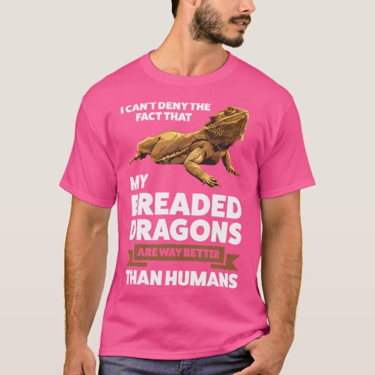 僕の大きな竜ペットひげ竜は否定できない Tシャツ (正面)