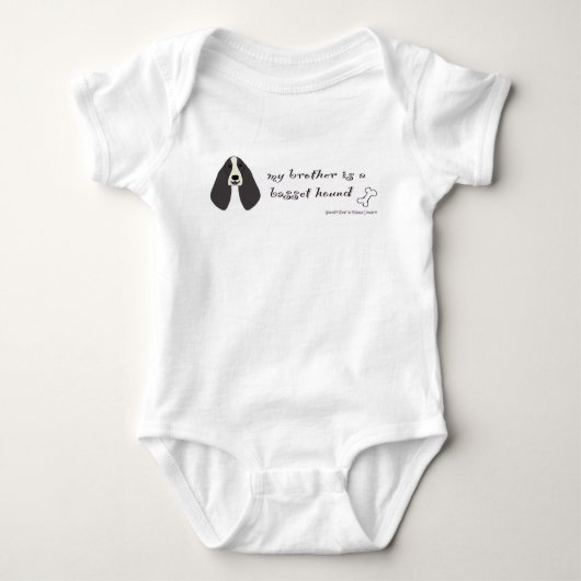 僕の弟はバセット・ハウンドです ベビーボディスーツ (正面)