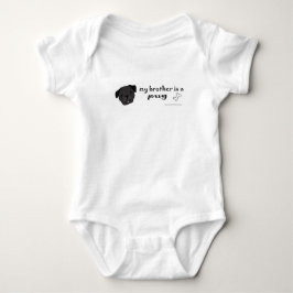 僕の弟はパグです ベビーボディスーツ
