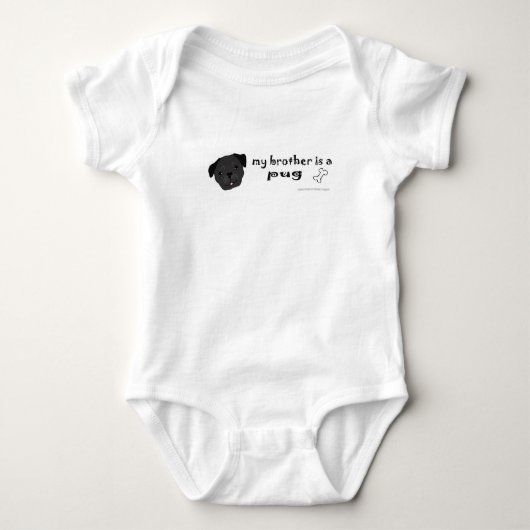 僕の弟はパグです ベビーボディスーツ (正面)