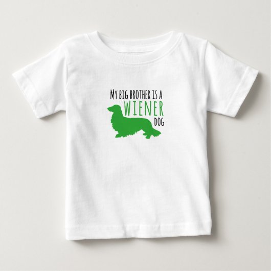 僕の弟はロングヘアのビーグル犬Tシャツ ベビーTシャツ (正面)