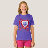 僕の彼氏が好き フォト 赤いハート キス 紫 Tシャツ (正面フル)