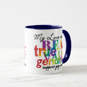 僕の愛は実在同性婚を応援する マグカップ (正面右)