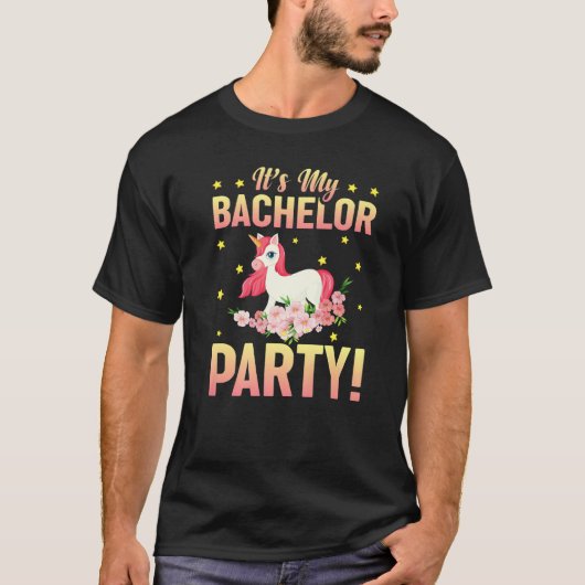 僕の独身最後の夜の結婚式仲間たち 男の花婿 Tシャツ (正面)
