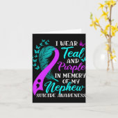 僕の甥の自殺を記憶するためにターコイズとパープルを着る カード (黄色い花)
