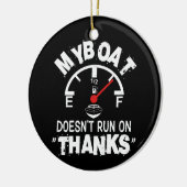 僕の船は走乗り感謝していておもしろいいな セラミックオーナメント (左)