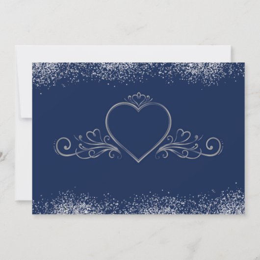 僕の花嫁王室のはネイビー・シルバーの額縁で 招待状 (裏面)