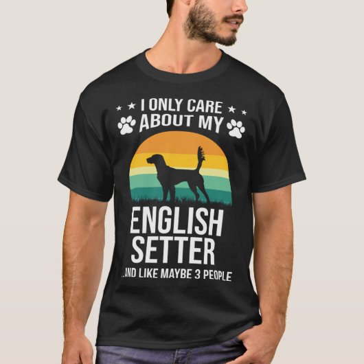 僕の英語気にのセッター犬の事だ Tシャツ (正面)