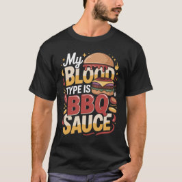 僕の血液型はBBQソースバーガーのTシャツ Tシャツ