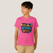 僕の誕生日風船と渦巻き少年だ Tシャツ (正面フル)