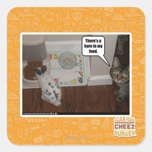 僕の食物に野うさぎがある。 スクエアシール (正面)
