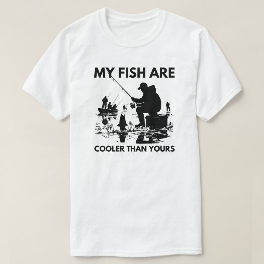 僕の魚は君クールの魚より | 氷魚釣り Tシャツ (デザイン正面)