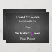 僕の黒いチョークの板のネクタイをお願いします 招待状 (正面/裏面)