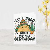 僕の1歳の誕生日メキシコパーティーについて話そうぜ カード (黄色い花)