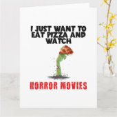 僕はただピザを食べ食べて、ホラー映画を見たいだけだ。 カード (黄色い花)