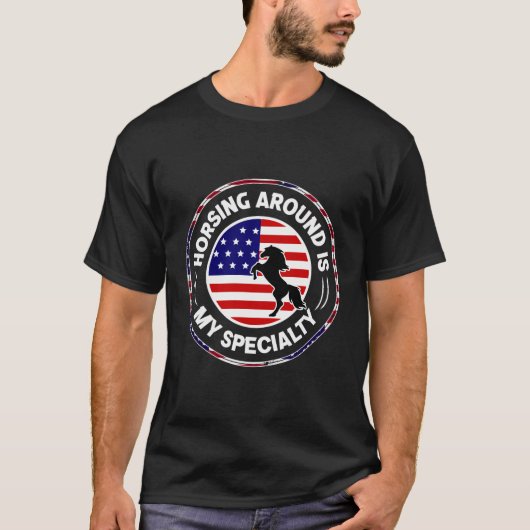 僕はのまわりに馬を使うのが得意だ Tシャツ (正面)