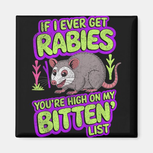 僕はもし狂犬病に皮肉を込めて言わおもしろいれる マグネット (正面)