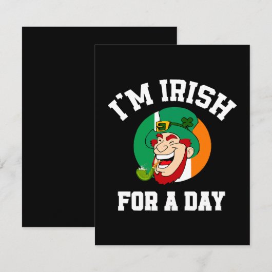僕はアイルランド人で一日のSaint patricks day・シャムロック 出欠カード (正面/裏面)