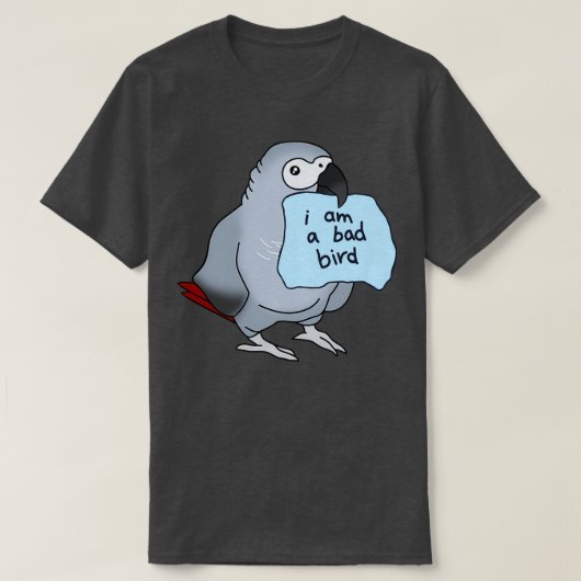僕はアフリカ灰色の鳥が苦手だ Tシャツ (デザイン正面)