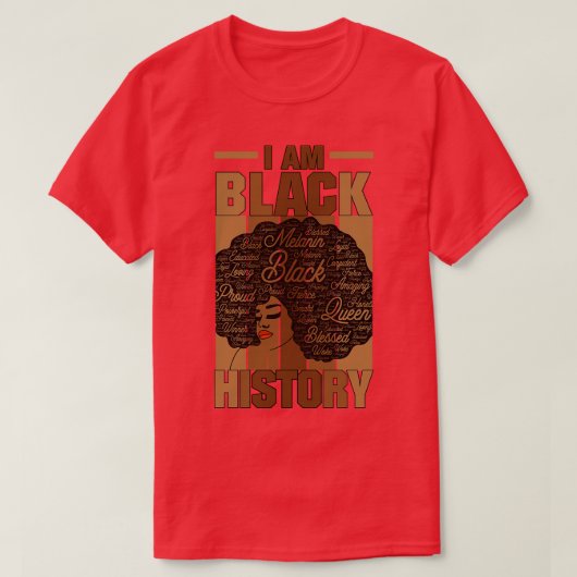 僕はアフローの黒人歴史月間の言葉 Tシャツ (デザイン正面)