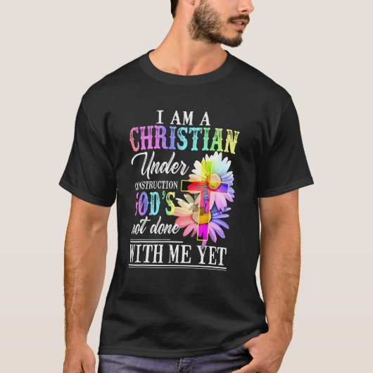 僕はキリスト教信者で建築神の信教を受けている Tシャツ (正面)