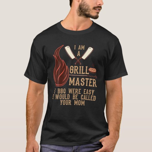僕はグリルマスターもしバーベキューだ簡単って呼ばれてる Tシャツ (正面)