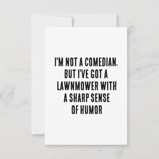 僕はコメディアンじゃないけど、僕は芝刈り得屋をやってる サンキューカード (正面)