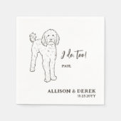 僕はゴルデンドレパーソナライズされたの犬結婚だ スタンダードカクテルナプキン (正面)