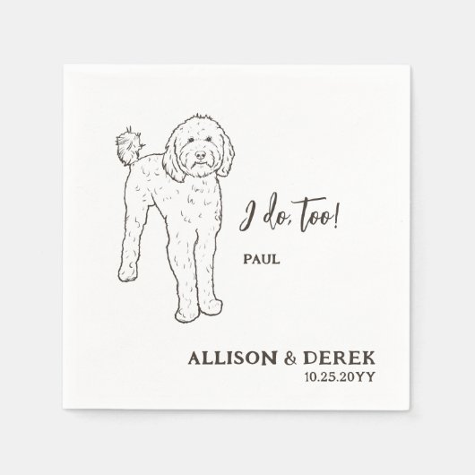 僕はゴルデンドレパーソナライズされたの犬結婚だ スタンダードカクテルナプキン (正面)