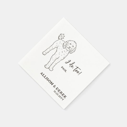 僕はゴルデンドレパーソナライズされたの犬結婚だ スタンダードカクテルナプキン (角)