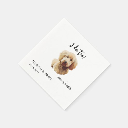 僕はゴルデンドレパーソナライズされたの犬結婚だ スタンダードカクテルナプキン (角)