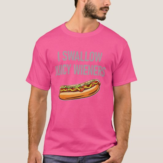 僕はジューシーな妻おもしろいを飲み込む、冗談、皮肉、F Tシャツ (正面)