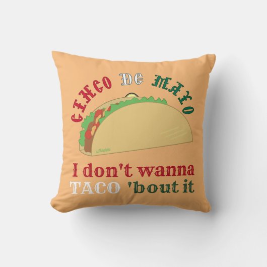 僕はタコしたくない'IT cinco de mayo gift クッション (正面)