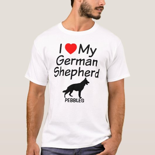 僕はドイツの羊飼い犬が好きだ Tシャツ (正面)