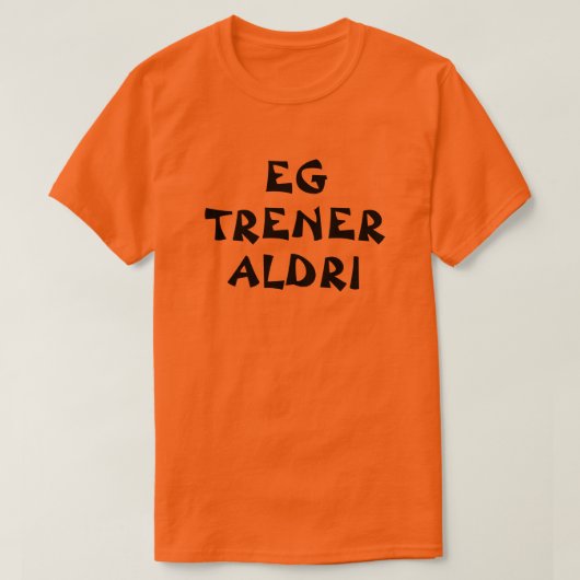 僕はノルウェーエクササイズのオレンジで決して英語を話さない Tシャツ (デザイン正面)