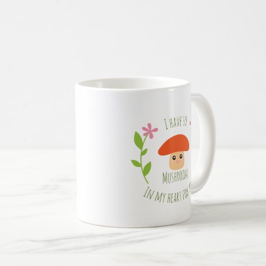 僕はハートに茸を出して冗談を言う コーヒーマグカップ (正面右)