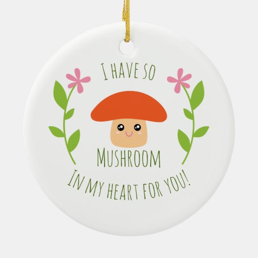僕はハートに茸を出して冗談を言う セラミックオーナメント (裏面)