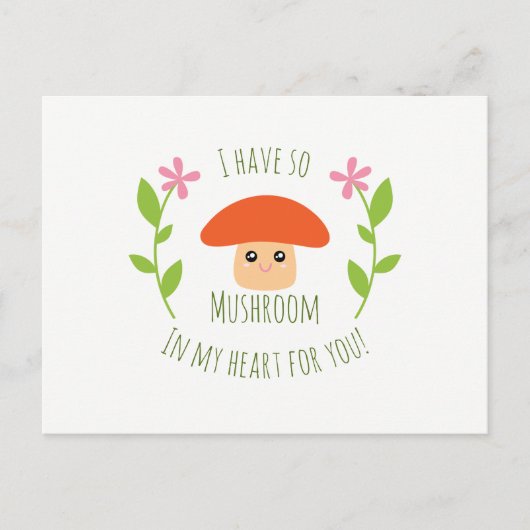 僕はハートに茸を出して冗談を言う ポストカード (正面)