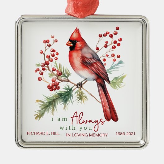 僕はパーソナライズされたいつも君と一緒だ メタルオーナメント (正面)