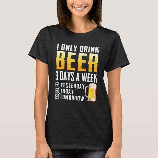 僕はビールばかり飲む Tシャツ (正面)